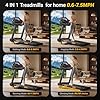 Folding Treadmill with 16% Incline, 4-in-1 Foldable Treadmill 12KM/H for Home, 3HP Running Jogging Machine, 180KG Capacity Quiet Electric Machine for Office Gym, 3 Screen LED Display & 12 Programs