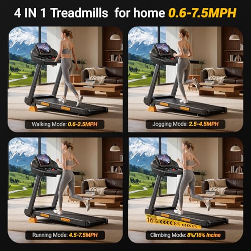 Motorized Folding Treadmill with Incline