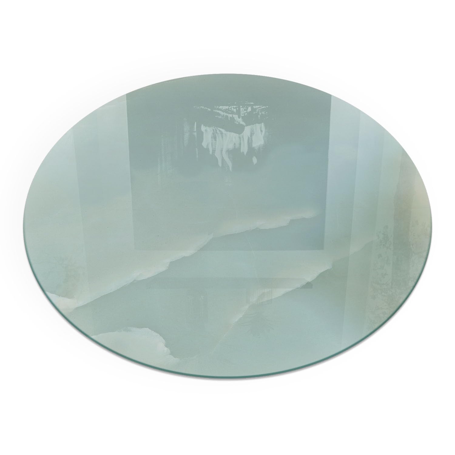 Plaque de sol en verre pour cheminée effet marbre Ø90 cm