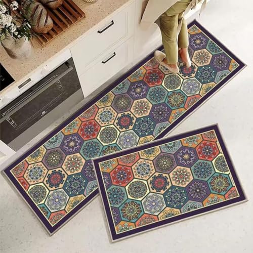 Image of Kitchen Anti Slip Mat for Floor, Waterproof Washable Kitchen Mats, Non Slip Kitchen Floor Mats for Home, Soft Mats for Kitchen, Kitchen Mats for Floor Anti Slip (HEXAGONE MAT)