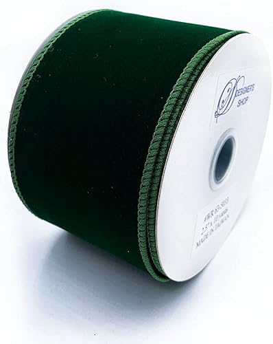 Miniatura 2 de WR 63-5033 - Cinta de terciopelo con borde con alambre de 2.5 pulgadas x 10 yardas para manualidades, envoltura de regalos, decoración del hogar