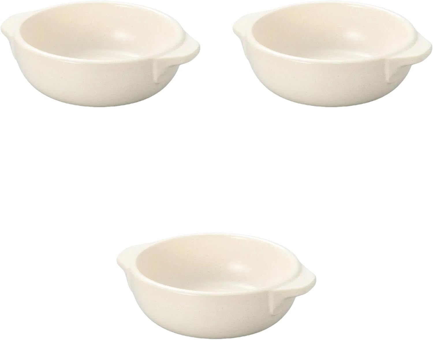 Set of 3, White Round Au Gratin Large [7.1 x 5.7 x 2.1 inches (18 x 14.5 x 5.3 cm) | Setomonohonpo