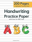 Kindergarten Writing Paper With Lines For ABC Kids: 200 Blank Handwriting Practice Paper With Dotted Lines (Composition Notebook for Kindergarten)