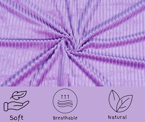 Image of RD TREND Presents Velvet 250 GSM Self Stripe Pillow Cover Set of 2 with Zipper, Size -18 inch x 28 inch Inches (45x71 Cm) (Lavender)