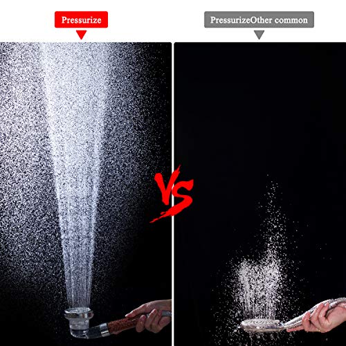 Regadera de alta presión con filtro iónico y 3 modos, ahorro de agua y cuentas de piedra para cabello y piel secos, spa en casa, marca imtfzct (sin manguera) miniatura 3