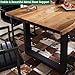 Live Edge Dining Table, Live Edge Table Top, Solid Wood Dining Tables, Rectangle Wood Slab Industrial, Wooden Tables Top & Metal Base, Long Dining Room for 2,4,6,8 (63
