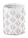 Mud Pie Fleur de Lis Utensil Holder, White