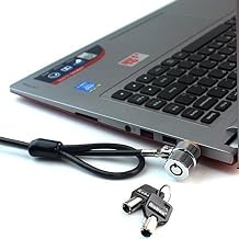 RUBAN Notebook Lock and Security Cable PC/Laptop Two Keys 6.2 Foot Black only fit Security Slot 1/4 * 1/8 in 7x3mm