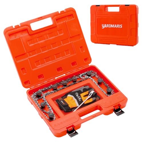 YARDMARIS Chainsaw Chain Storage Case Portable Chain Holder Box with Tool Storage Tank Universal Saw Chain Organizer for All Chainsaw Chains