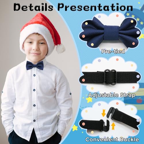 Bow Ties for Boys, Pre Tied Kids Bow Tie Solid Adjustable Baby Bow Tie Toddler Bowtie for Wedding Dance School Party2