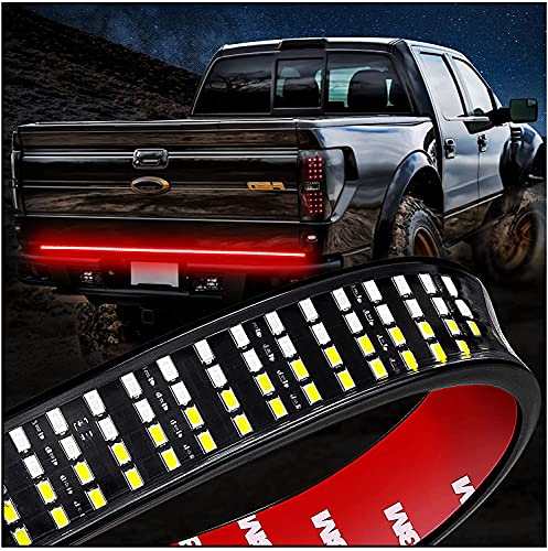 Niking Auto 60 Inch Led Truck Tailgate Light Strip Quad Row Bed Tail Light Bar Waterproof 5 Function Red Brake, White Backup Reverse, Red Turn Signal Strobe Light For Pickup Suv Rv Van Dodge Ram #TOP7