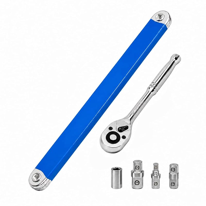 Kit de Chave Extensora Deslocada com Catraca de 3/8 pol. e Adaptadores de 1/4, 3/8 e 1/2 pol. Yegks YX-YCBS-002, 6 peças