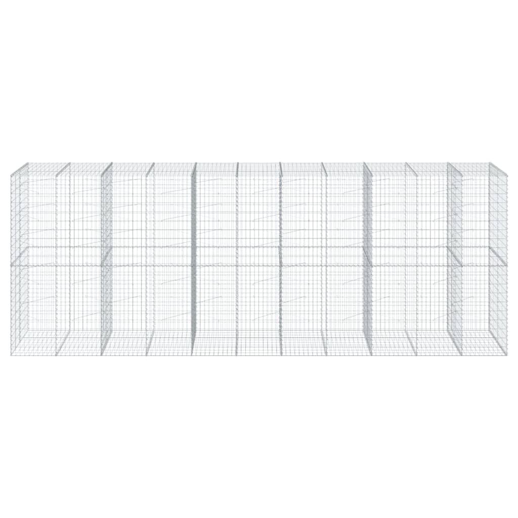 Gavión con tapa, 550 x 100 x 200 cm, cesta de piedra galvanizada