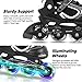 MammyGol Adjustable Inline Skates for Boys Girls Kids Youth with Light up Wheels,Illuminating Beginner Black Blades Roller Skates for Boys Size 1 2 3 4 Ages 6-8 8-10