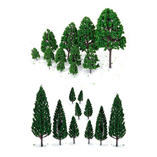 Garneck 22pcs Mini Model Trees Set Architecture Landscape Model Landscape Model Trees Railway DIY Landscape Decoration - Image 3
