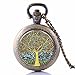 Produktbild Vintage Colorful Tree of Life Pocket watch-bronze vergoldet Anhänger necklace-handmade Taschenuhr Halskette Schmuck für Frauen Herren Kinder Geschenke