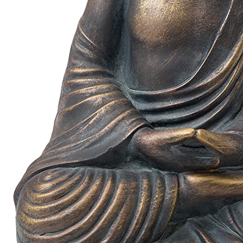 Glitzhome Mgo Meditating Buddha Statue, 19 Inch Tall, Bronze #TOP4