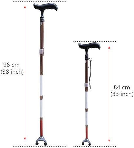 Miniatura 3 de Bastón plegable ajustable para ciegos, 33.1 in - 37.8 in, se pliega hacia abajo 4 secciones 4ZG-02BRM
