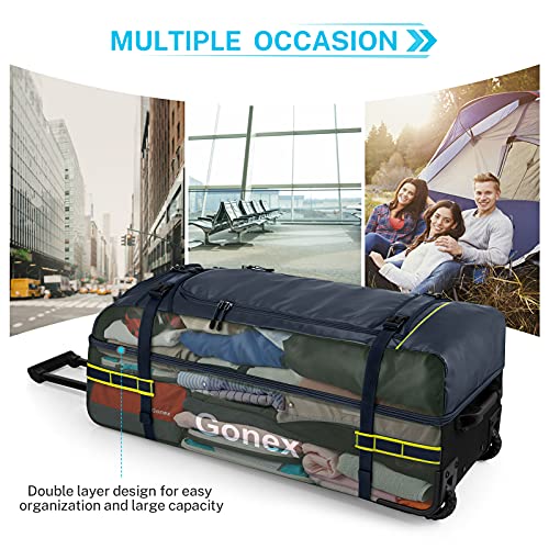 Gonex Rolling Duffle Bag with Compression Packing Cubes3
