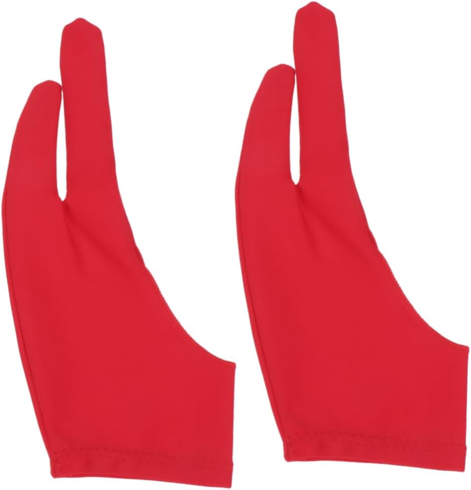 BEBEMOKO Curling Wand Glove 2 Pcs Artist Two Finger Glove for Sketch Comfortable and Breathable
