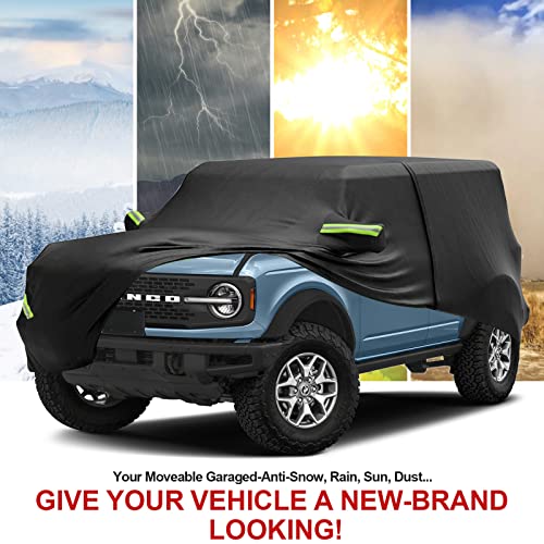 Image of Car Cover for Ford Bronco 2021-2023 6 Layers All Weather 240T Windproof Waterproof All Weather Protection Outdoor Covers Compatible with Ford Bronco