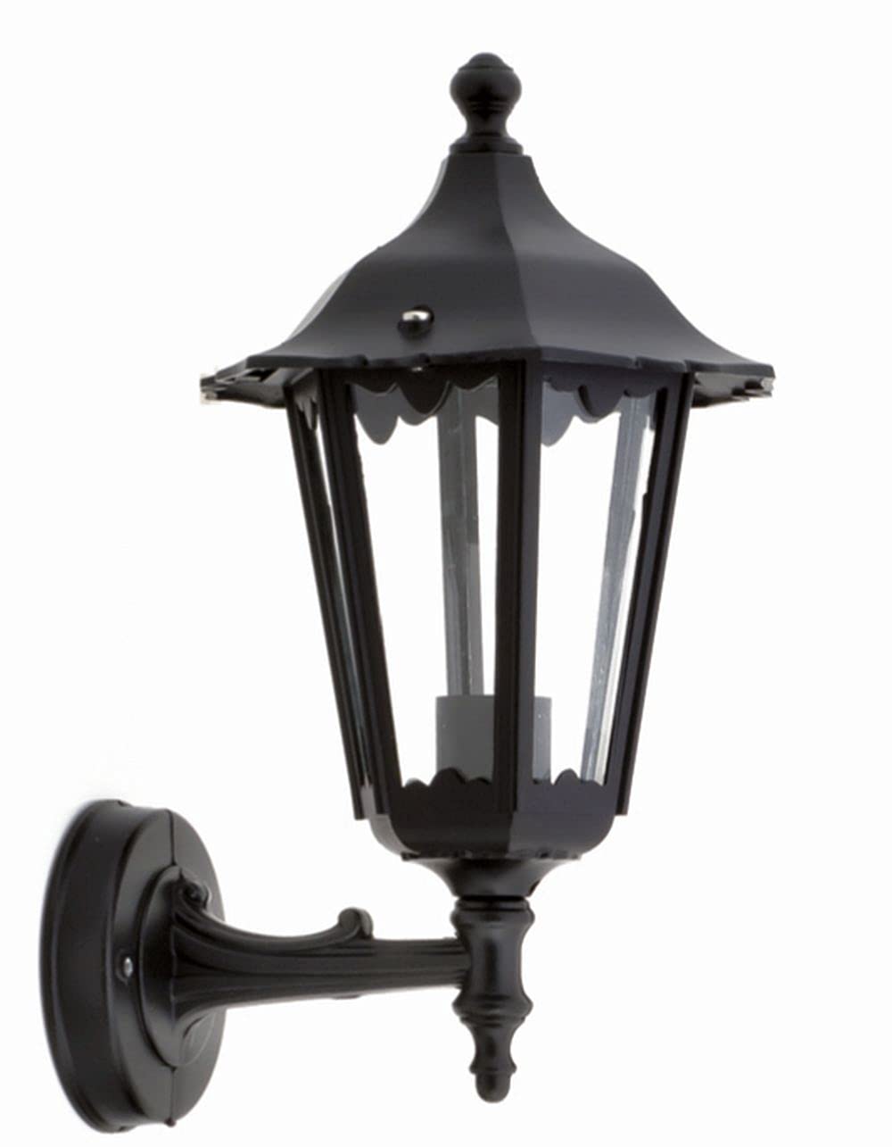 Licht-Erlebnisse Außenwandleuchte IP44 Rustikal Aluminium E27 Schwarz LEORA Außenlampe Terrasse Haustür Hof Hauseingang
