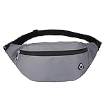 DAITET Fanny Pack Waist Pack for Men, Women & Kids - Adjustable Belt, Waterproof Travel & Running Bag (Glossy Gray)
