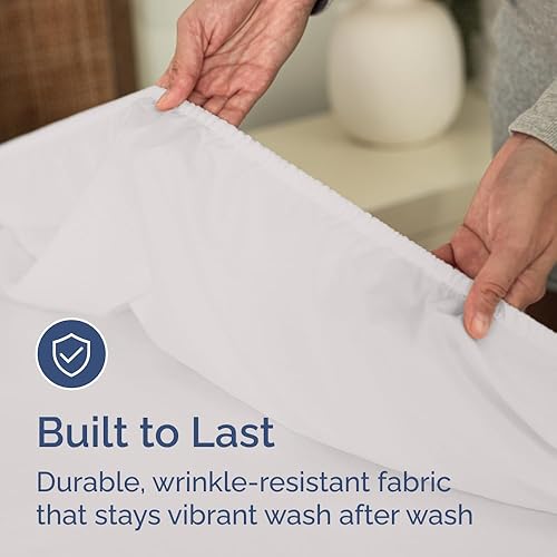 Miniatura 6 de Sábana bajera tamaño King, ropa de cama suave con esquinas de 8 a 16 pulgadas de profundidad, transpirable, fresca y sin arrugas, cuidado fácil, sin