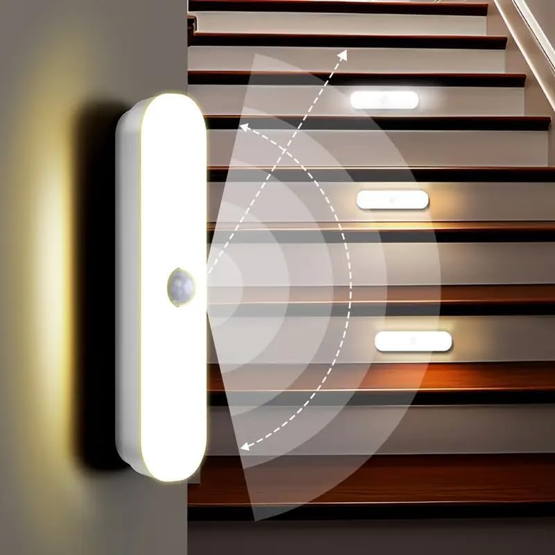 Image of TEKCOOL Motion Sensor LED Night Light Home, Indoor Auto On /Off Rechargeable Wireless Magnetic LED Cabinet Lamp for Closet, Bedroom, Home, Stairs, Kitchen, Bathroom, Wardrobe Lighting(Pack of 1)'