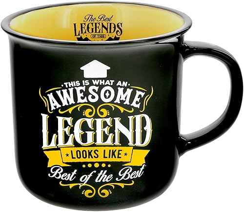 Pavilion Gift Company - Awesome Legend - Ceramic 13-ounce Campfire Mug, Double Sided Coffee Cup, 1 Count -Pack of 1, 3.75 x 5 x 3.5-Inches
