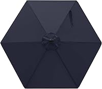 Vista 26 de MASTERCANOPY - Sombrilla de patio de 9 pies, toldo de repuesto para 8 varillas - Sólo la cubierta color turquesa