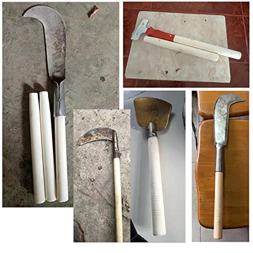 TorSor 3 Pack 12\'\' Sledge Hammer Wooden Handle Replacement for Axe Grip Steel Grass Sickle Hard Wood Shovel Hoes Outdoor Hatchet Camp 2 to 4 lb. Hammers Gardening Mowing Tool Repair