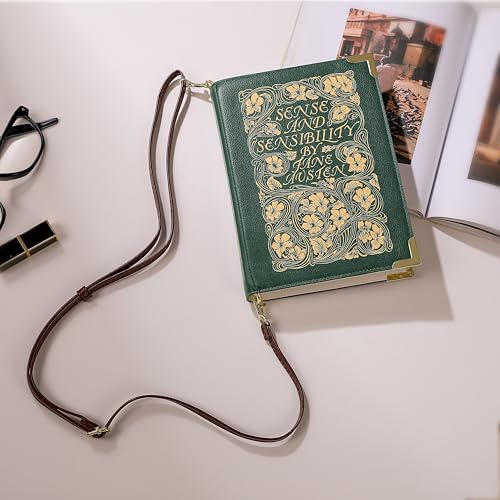 Image of Clutch Purse Large, Book Shaped Crossbody Bag, Vegan Leather Book Wallet, Book Lover Gift Handbag, Shoulder Bag