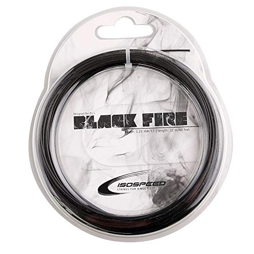 Iso Speed Unisex – Erwachsene Black Fire Saitenset 12m-Schwarz Tennissaite, 1.20