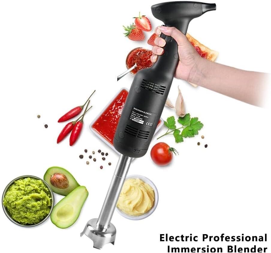 Electric Immersion Blender - Commercial Hand Held Stick Mixer for Mixing Vegetables and Potatoes, Fixed Speed, Heavy Duty Design