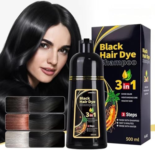 Hair Dye Shampoo 3 in 1 Hair Shampoo Instant Hair Dye Herbal Ingredients for Women Men Cover Gray White Hair, 10 Mins Fast Hair 