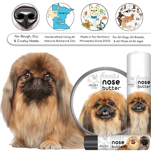 Image of The Blissful Dog Pekingese Nose Butter for Dry, Cracked Skin, Lick-Safe Dog Nose Balm with Moisturizing Shea Butter, Almond, Olive, and Essential Oils, Pet Supplies, Uncented, 4 oz.
