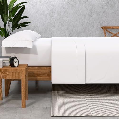 SomniHome Juego de Sabanas 135x190 cm - 3 Piezas Encimera Bajera Funda Almohada Sábanas Microfibra Lisas Resistentes Suave Transpirable Ropa de Cama 135 Color Blanco