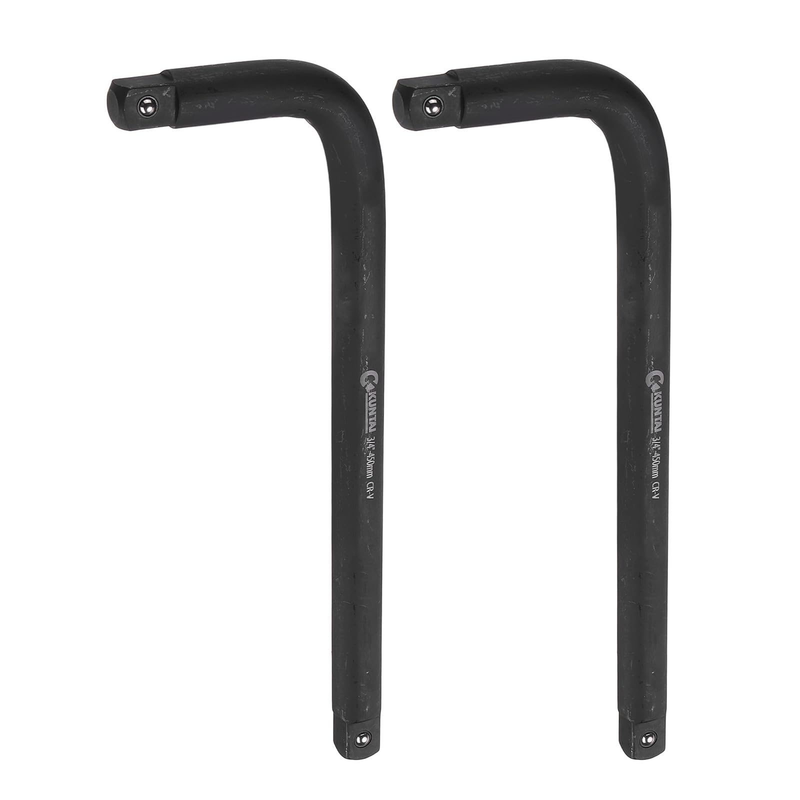sourcing map 2 Pcs Socket Breaker Bar 3/4" Drive 14" Long CR-V Steel L-Shape Extension Bar Axle Nut Socket Wrench Hand Tool for Car Mechanical Equipment Repair, Black