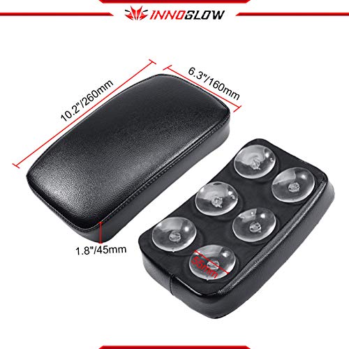 Innoglow Motorcycle Seat Rectangular Passenger Pad Seat 6 Suction Cup For Harley Motorcycle Cruiser Chopper Custom #TOP1