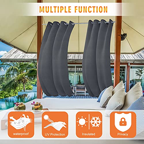 MINGPINHUIUS Curtains Waterproof with Grommet (Top and Bottom) - Image 4