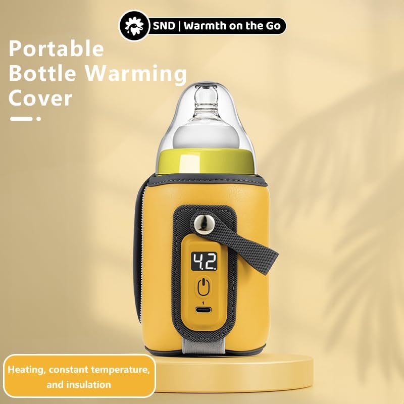 Image of StarAndDaisy Bottle Warmer for Baby , Infants / Toddler, Water Warmer with Adjustable Temperature Control Portable & USB, Constant Temprature Control Technology, Baby Feeding Bottle Warmer for Car Travel Outdoor -Yellow