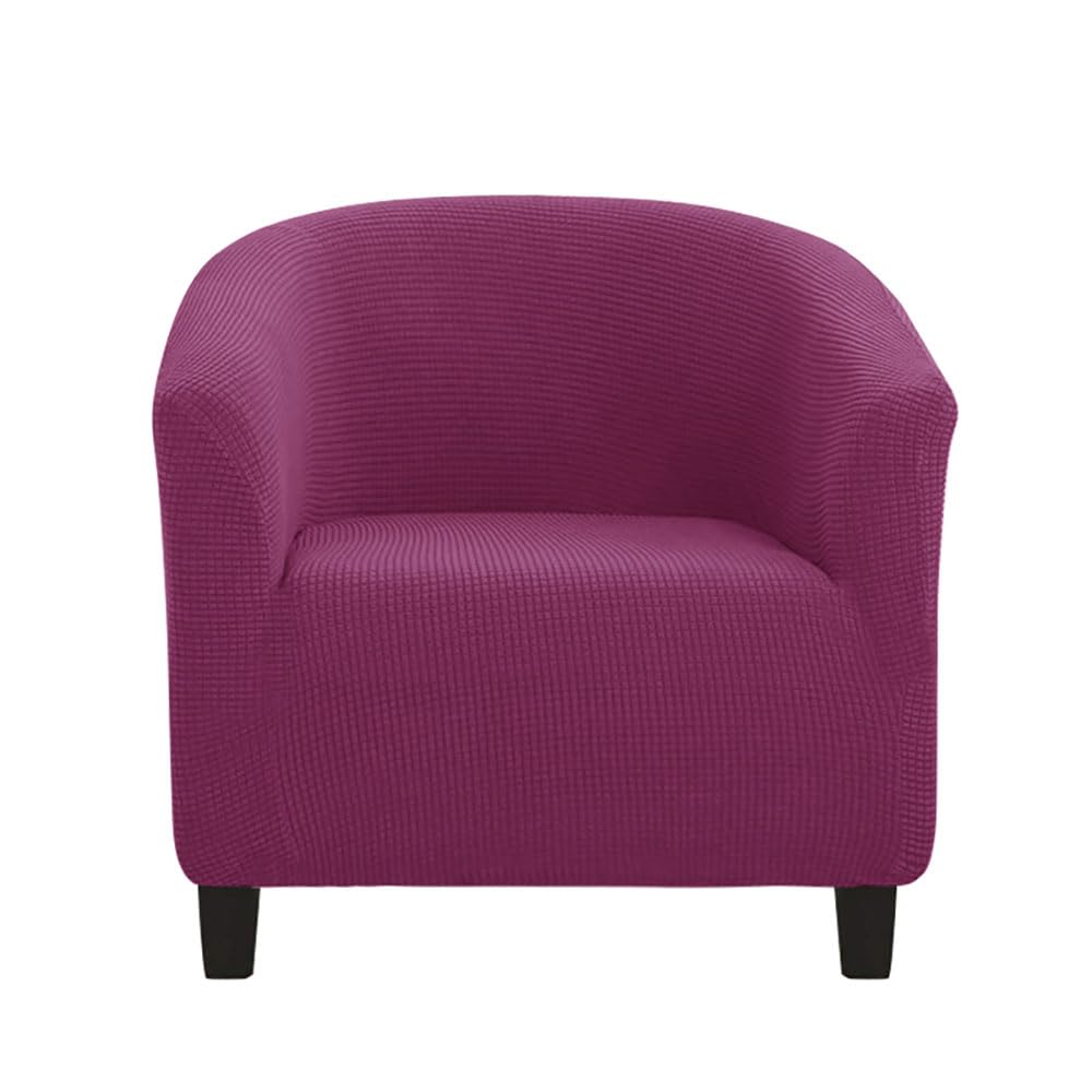 Yegang Purple Tub Chair Covers 1 Piece, Bucket Chair Covers High Stretch Club Chair Covers Soft Armchair Slipcovers For Dining Living Room Office Reception (Purple)