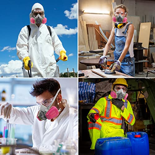 Wjjwff Respirator Mask With Filters - Reusable Elastomeric Respirators Gas Mask - Epoxy Resin Spray Paint Mask For Painting Dust Solder Construction Work Sanding Woodworking Chemical #TOP6