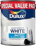 Dulux Matt Pure Brilliant White Wall and Ceilings 3L 391477