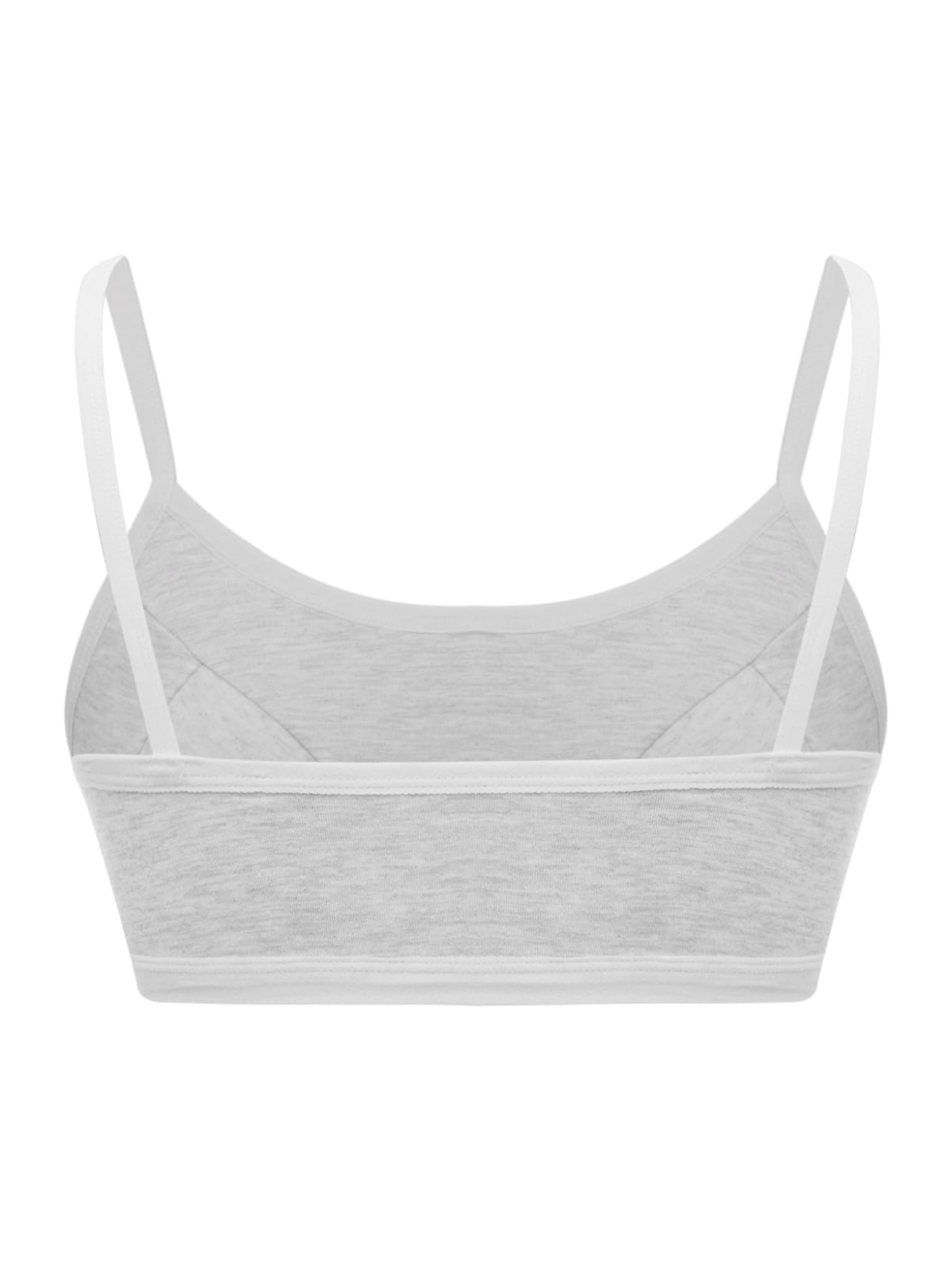 Mufeng Kids Girls Spaghetti Straps Crop Tank Top Wireless Padded Bra for Gym Yoga Gymnastics Fitness Dance Swimming Type B Grey 13-18 Years