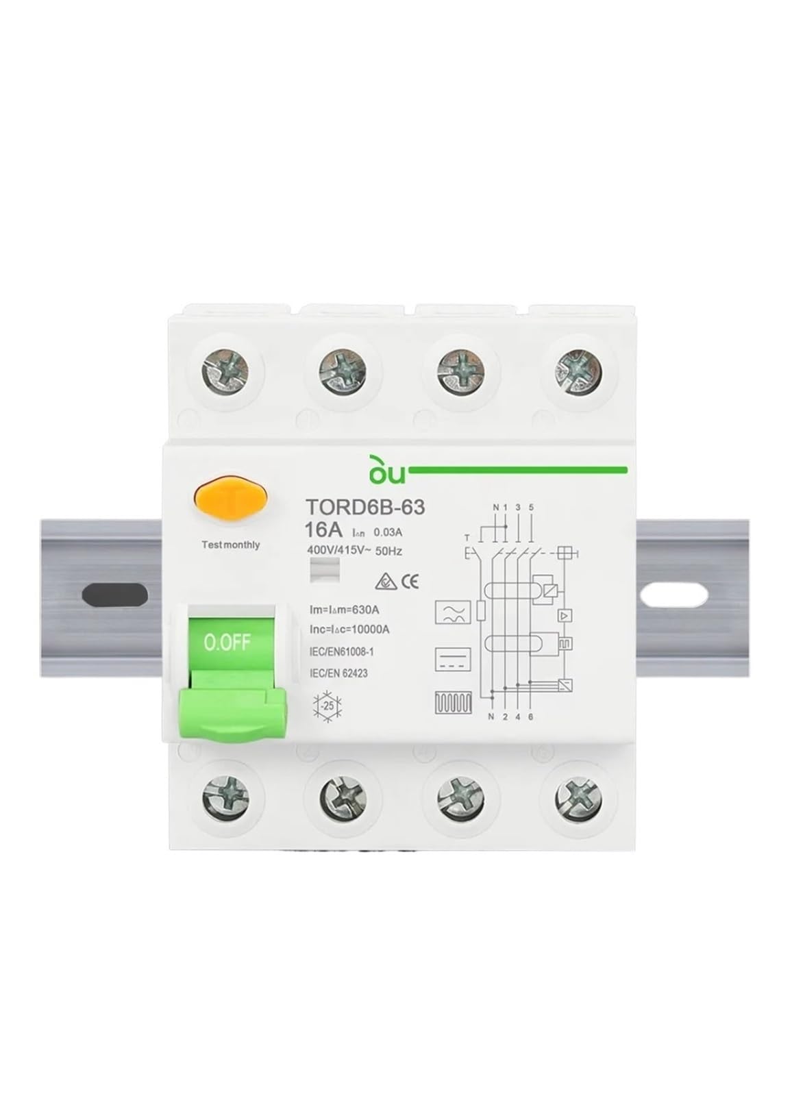 Disjoncteur différentiel 2P 25A 100mA Type B pour sécurité électrique