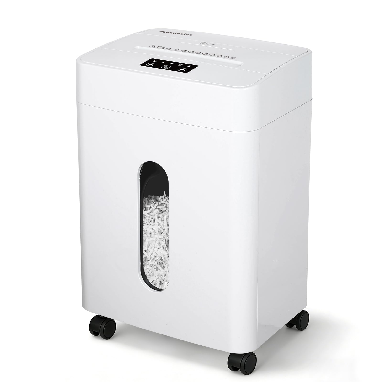 Low Noise 42dB Paper Shredder for Home, 15-Sheet Cross Cut, 30-min Runtime, CD/Credit Card Office Shredder, 6.6 Gallons Wastebasket, P-4 High Security