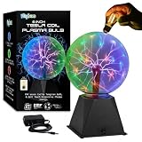 6 Inch Multicolor Plasma Ball, Tesla Lightning Globe, Touch-Sensitive Toy
