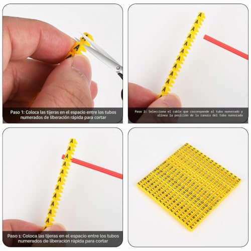 Miniatura 4 de Marcador De Numeración De Alambre, Marcadores De Alambre Coloridos, Letras A-Z, Tubo De Marcador De Cable Para Marcar Cables Codificados Por Colores 260 Unidades, 2,5 Mm